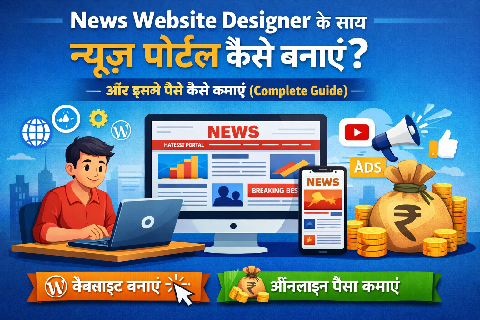 News Website Designer के साथ न्यूज़ पोर्टल कैसे बनाएं? और इससे पैसे कैसे कमाएं (Complete Guide)